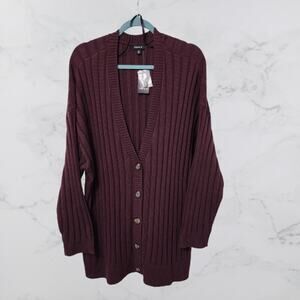Torrid Cotton Blend Ribbed Button Front Cardigan Size 3 Sassafras NWT